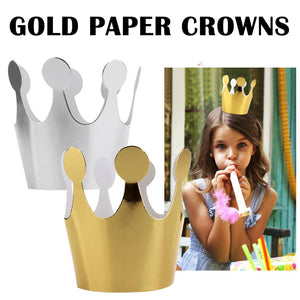 10Pcs Kids Birthday Hat Happy Birthday Paper Hats Prince Princess Crown Party Decor For Boy Girl Birthday Party