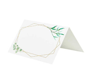 GREEN FLOWER Table PLACE CARDS (10)