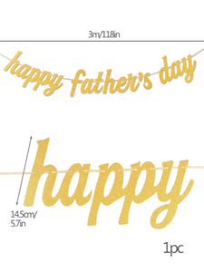 Happy Father's Day Gold Glitter Banner