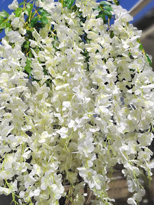 12pcs White Artificial Flower Vine  Hanging Garland Vine Rattan Fake Flower String Silk Flowers Home Garden Wedding Decoration