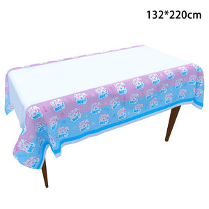 Gender Reveal Pink Blue Birthday Party Paper Tablecloth x 1