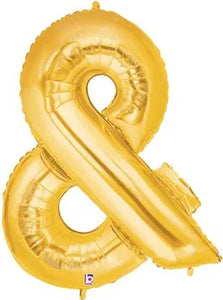 40in & Ampersand Foil Balloon Gold Silver