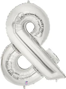 40in & Ampersand Foil Balloon Gold Silver