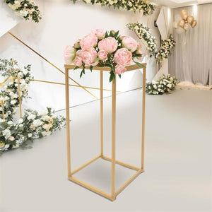 60cm Gold Metal Geometric Stand Flower Vase Holder Party Wedding Centerpieces