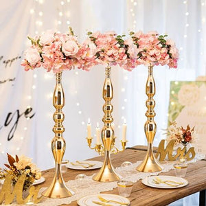 Gold Silver Flower Vase Stand Metal Wedding Centerpiece Party Decoration